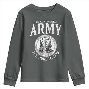 Continental Army America Independence Revolutionary War Seal Youth Sweatshirt TS11 Dark Heather Print Your Wear