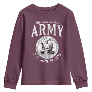 Continental Army America Independence Revolutionary War Seal Youth Sweatshirt TS11 Maroon Print Your Wear