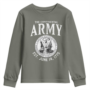 Continental Army America Independence Revolutionary War Seal Youth Sweatshirt TS11 Military Green Print Your Wear