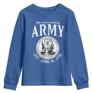 Continental Army America Independence Revolutionary War Seal Youth Sweatshirt TS11 Royal Blue Print Your Wear