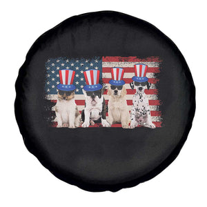 Cool American Patriotic Dogs Spare Tire Cover Funny 4th of July US Flag Pet Lover TS02 Print Your Wear