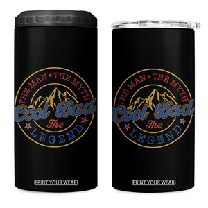 Cool Dad The Man The Myth The Legend 4 in 1 Can Cooler Tumbler Fathers Day Beer Lover TS11 One Size: 16 oz Black Print Your Wear