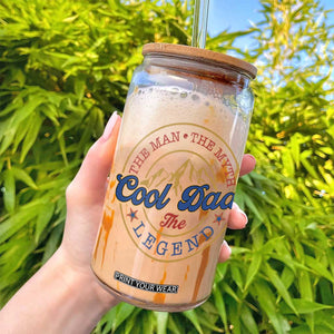 Cool Dad The Man The Myth The Legend Glass Can Fathers Day Beer Lover TS11 Print Your Wear