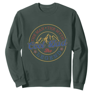 Cool Dad The Man The Myth The Legend Sweatshirt Fathers Day Beer Lover TS11 Dark Forest Green Print Your Wear