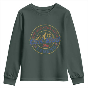 Cool Dad The Man The Myth The Legend Youth Sweatshirt Fathers Day Beer Lover TS11 Dark Forest Green Print Your Wear