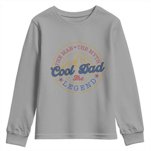 Cool Dad The Man The Myth The Legend Youth Sweatshirt Fathers Day Beer Lover TS11 Sport Gray Print Your Wear