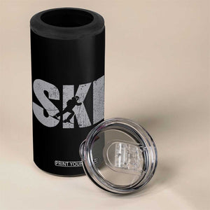 Cool Distressed Skiing 4 in 1 Can Cooler Tumbler for Skiers TS10 Print Your Wear