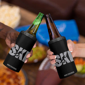 Cool Distressed Skiing 4 in 1 Can Cooler Tumbler for Skiers TS10 Print Your Wear