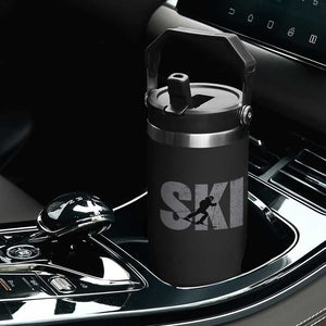 Cool Distressed Skiing Flip Straw Tumbler for Skiers TS10 Print Your Wear