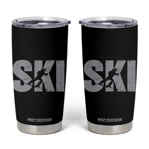 Cool Distressed Skiing Tumbler Cup for Skiers TS10 Black Print Your Wear