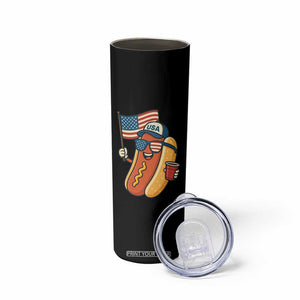 Cool Patriotic Hot Dog Skinny Tumbler Funny 4th of July Cookout 4th of July American Flag TS02 Print Your Wear