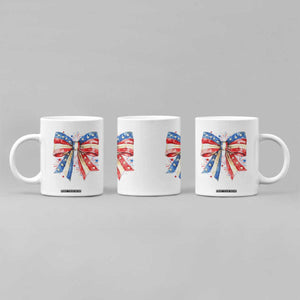 Coquette 4th Of July Coffee Mug USA Bow American Flag Red White and Blue TS10 Print Your Wear