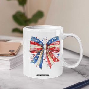 Coquette 4th Of July Coffee Mug USA Bow American Flag Red White and Blue TS10 Print Your Wear