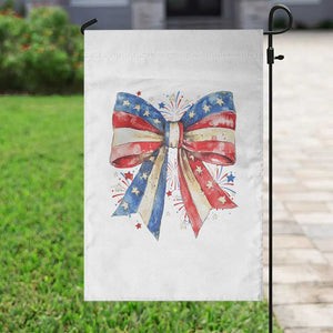 Coquette 4th Of July Garden Flag USA Bow American Flag Red White and Blue TS10 Print Your Wear