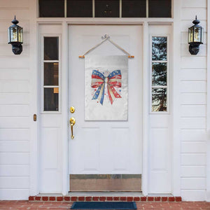 Coquette 4th Of July Garden Flag USA Bow American Flag Red White and Blue TS10 Print Your Wear