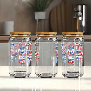 Coquette 4th Of July Glass Can Patriotic Bow American Flag TS10 Print Your Wear