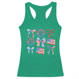 Coquette 4th Of July Racerback Tank Top Patriotic Bow American Flag TS10 Irish Green Print Your Wear