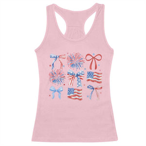 Coquette 4th Of July Racerback Tank Top Patriotic Bow American Flag TS10 Light Pink Print Your Wear