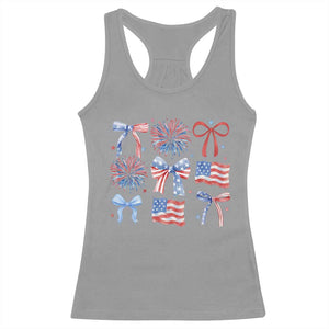 Coquette 4th Of July Racerback Tank Top Patriotic Bow American Flag TS10 Sport Gray Print Your Wear