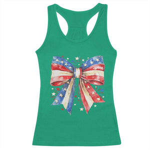 Coquette 4th Of July Racerback Tank Top USA Bow American Flag Red White and Blue TS10 Irish Green Print Your Wear