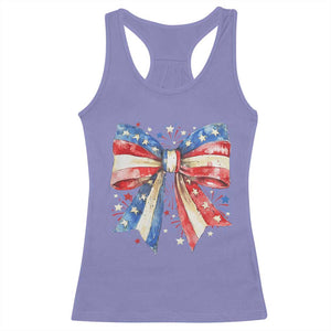 Coquette 4th Of July Racerback Tank Top USA Bow American Flag Red White and Blue TS10 Violet Print Your Wear