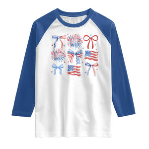 Coquette 4th Of July Raglan Shirt Patriotic Bow American Flag TS10 White Royal Print Your Wear