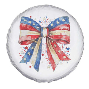 Coquette 4th Of July Spare Tire Cover USA Bow American Flag Red White and Blue TS10 Print Your Wear