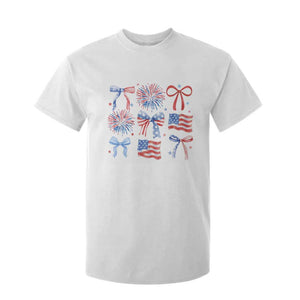 Coquette 4th Of July T Shirt For Kid Patriotic Bow American Flag TS10 White Print Your Wear