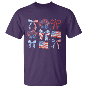 Coquette 4th Of July T Shirt Patriotic Bow American Flag TS10 Purple Print Your Wear