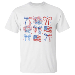 Coquette 4th Of July T Shirt Patriotic Bow American Flag TS10 White Print Your Wear