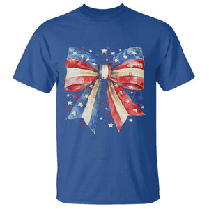 Coquette 4th Of July T Shirt USA Bow American Flag Red White and Blue TS10 Royal Blue Print Your Wear