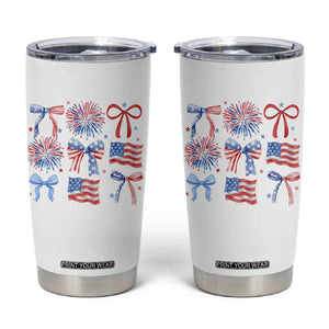 Coquette 4th Of July Tumbler Cup Patriotic Bow American Flag TS10 White Print Your Wear