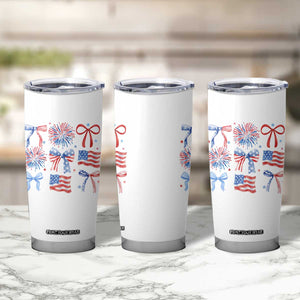 Coquette 4th Of July Tumbler Cup Patriotic Bow American Flag TS10 Print Your Wear