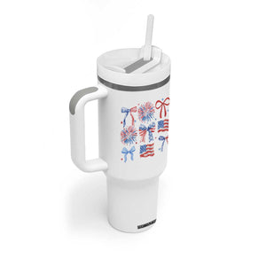 Coquette 4th Of July Tumbler With Handle Patriotic Bow American Flag TS10 Print Your Wear