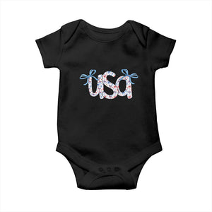 Coquette USA Baby Onesie Patriotic American Girl 4th of July TS10 Black Print Your Wear