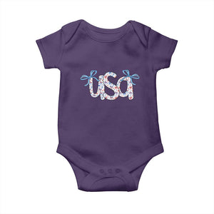 Coquette USA Baby Onesie Patriotic American Girl 4th of July TS10 Purple Print Your Wear