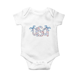 Coquette USA Baby Onesie Patriotic American Girl 4th of July TS10 White Print Your Wear