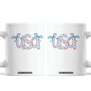 Coquette USA Coffee Mug Patriotic American Girl 4th of July TS10 White Print Your Wear