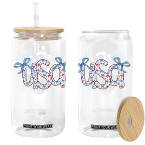 Coquette USA Glass Can Patriotic American Girl 4th of July TS10 White Print Your Wear