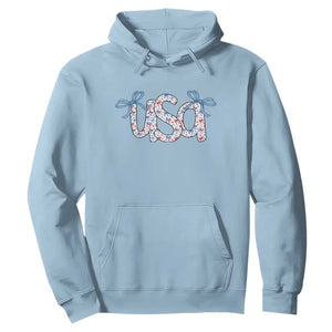 Coquette USA Hoodie Patriotic American Girl 4th of July TS10 Light Blue Print Your Wear