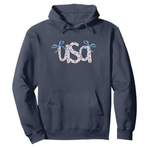 Coquette USA Hoodie Patriotic American Girl 4th of July TS10 Navy Print Your Wear