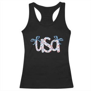 Coquette USA Racerback Tank Top Patriotic American Girl 4th of July TS10 Black Print Your Wear