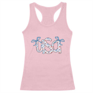 Coquette USA Racerback Tank Top Patriotic American Girl 4th of July TS10 Light Pink Print Your Wear