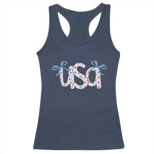 Coquette USA Racerback Tank Top Patriotic American Girl 4th of July TS10 Navy Print Your Wear