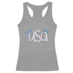 Coquette USA Racerback Tank Top Patriotic American Girl 4th of July TS10 Sport Gray Print Your Wear
