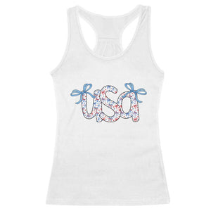 Coquette USA Racerback Tank Top Patriotic American Girl 4th of July TS10 White Print Your Wear
