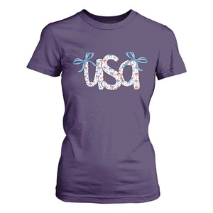 Coquette USA T Shirt For Women Patriotic American Girl 4th of July TS10 Purple Print Your Wear