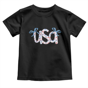 Coquette USA Toddler T Shirt Patriotic American Girl 4th of July TS10 Black Print Your Wear