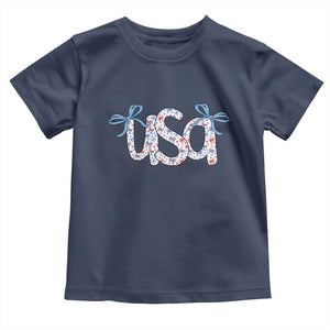 Coquette USA Toddler T Shirt Patriotic American Girl 4th of July TS10 Navy Print Your Wear