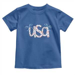 Coquette USA Toddler T Shirt Patriotic American Girl 4th of July TS10 Royal Blue Print Your Wear